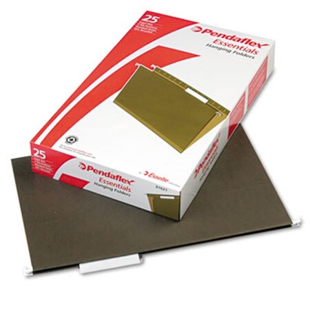 Pendaflex Hanging File Folders- 1/5 Tab- Legal- Standard Green- 25/Box PE31879